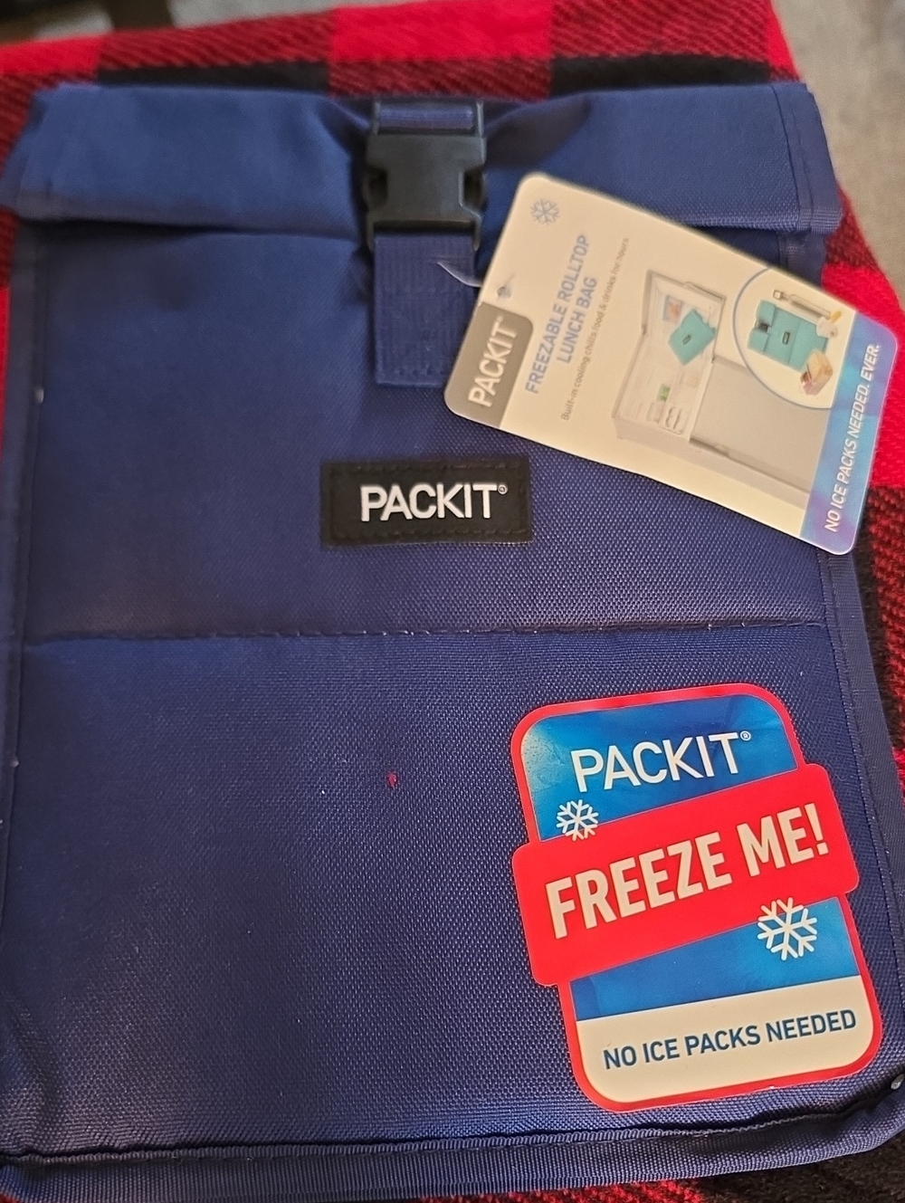 PackIt Navy Blue Insulated Roll-Top Lunch Bag